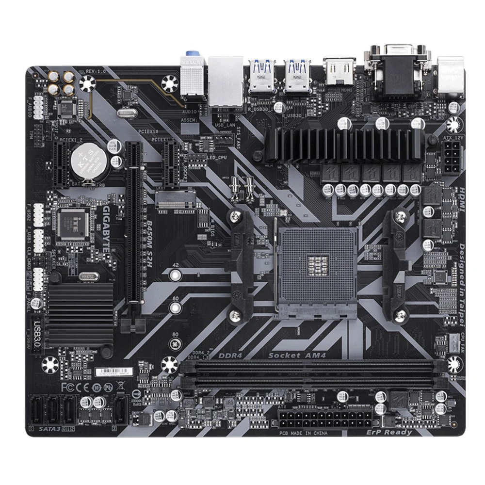 Материнская плата Gigabyte B450M S2H Micro-ATX, AMD AM4