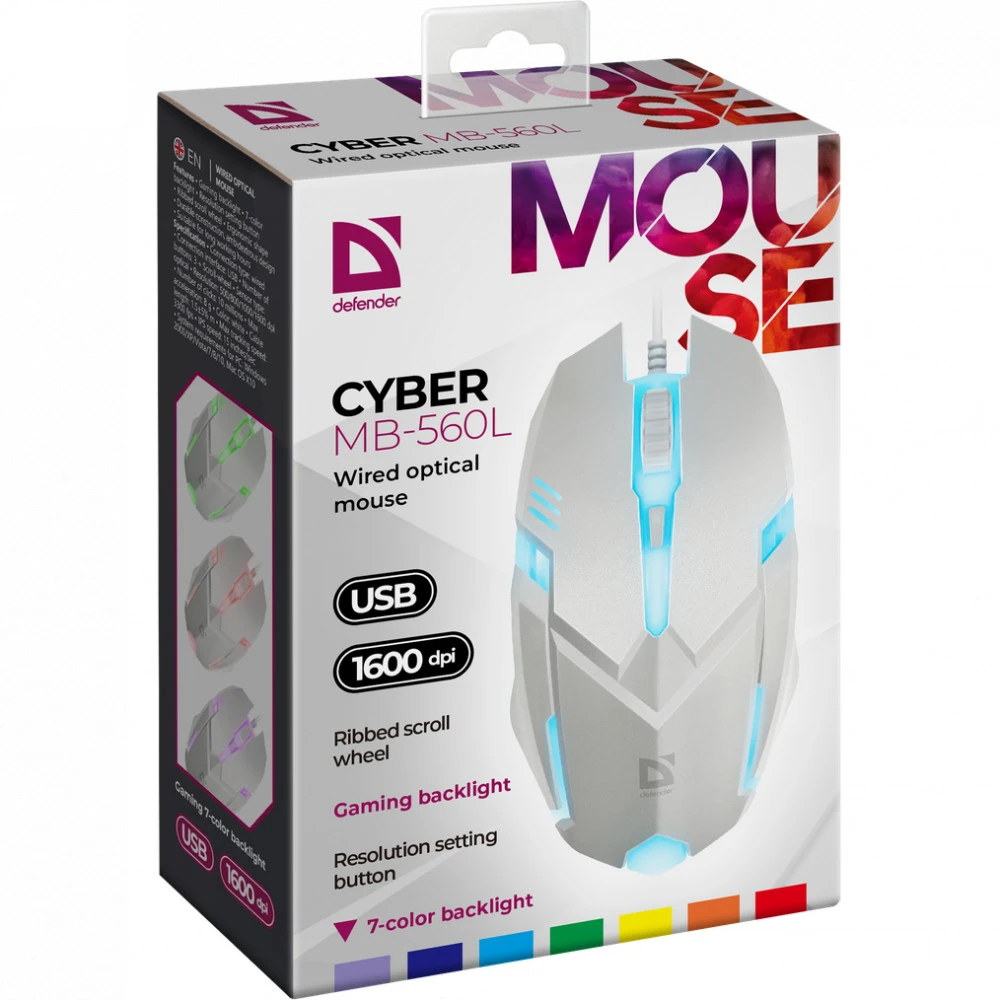 Мышь Defender Сyber MB-560L 52561 Игровые, Проводная