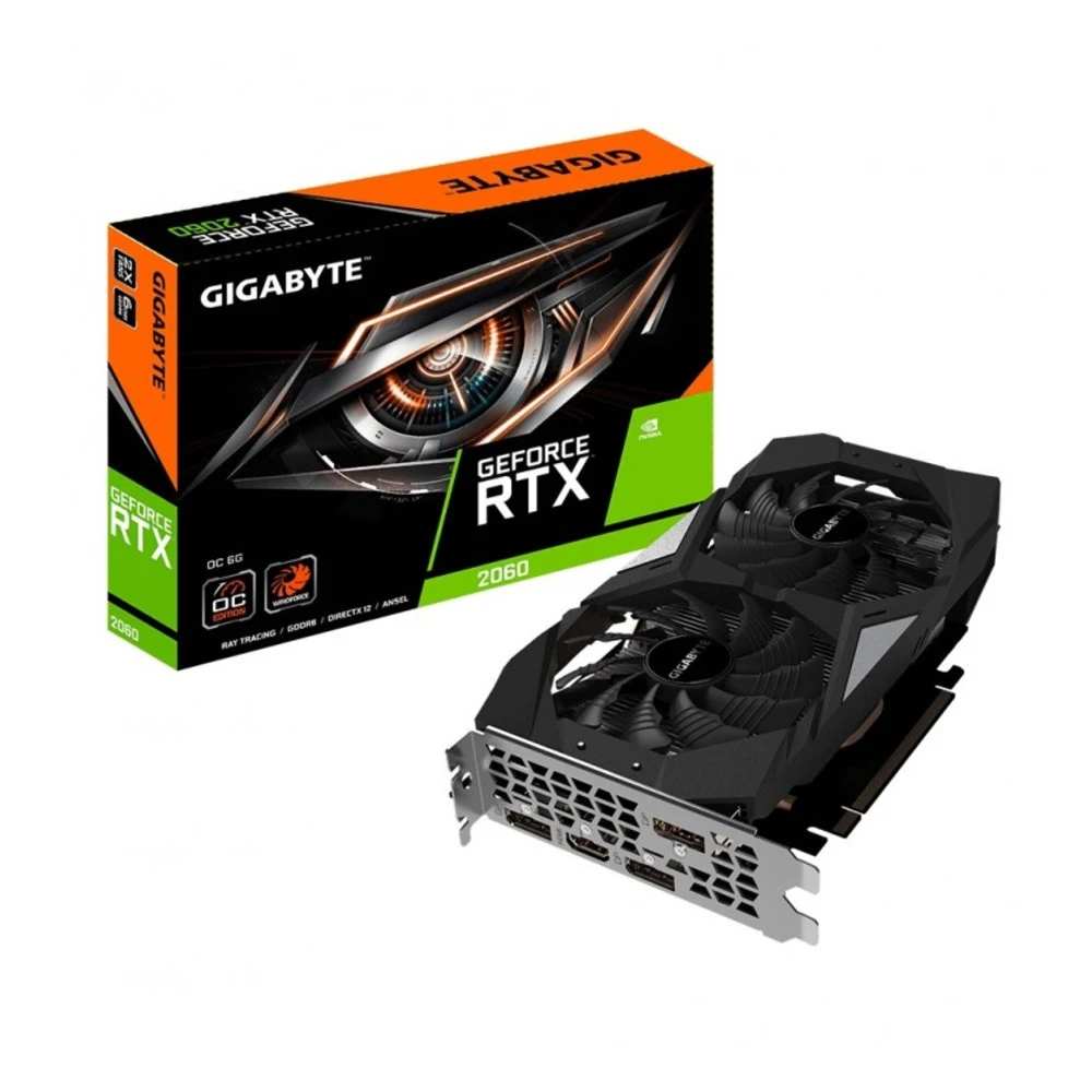 Видеокарта Gigabyte PCI-Ex GeForce RTX 2060 OC 6GB GV-N2060OC-6GD 6 ГБ