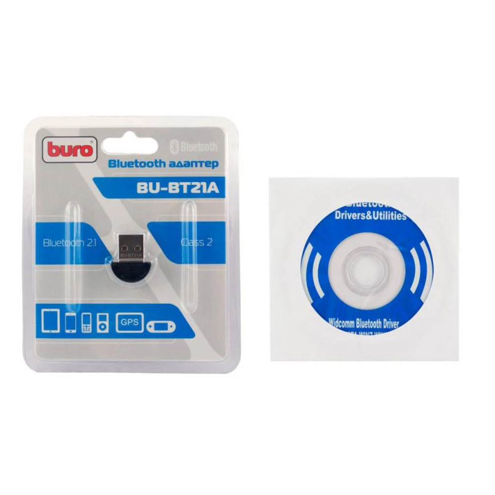 Аксессуар для ПК и Ноутбука Buro Адаптер USB BU-BT21A Bluetooth 2.1+EDR class 2 10м черный