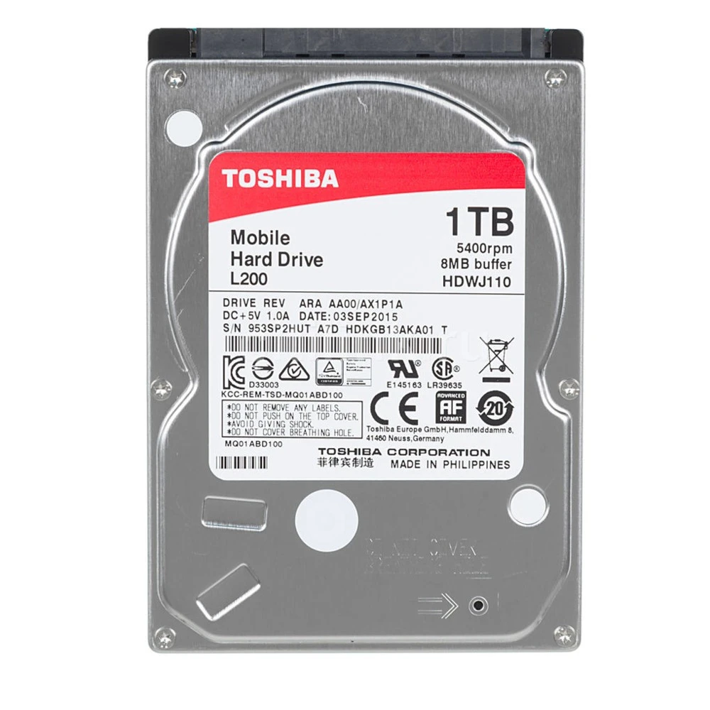 Жесткий диск Toshiba Жесткий диск SATA-III 1Tb HDWL110EZSTA HDD (классические), 1 ТБ, 2.5 дюйма, SATA