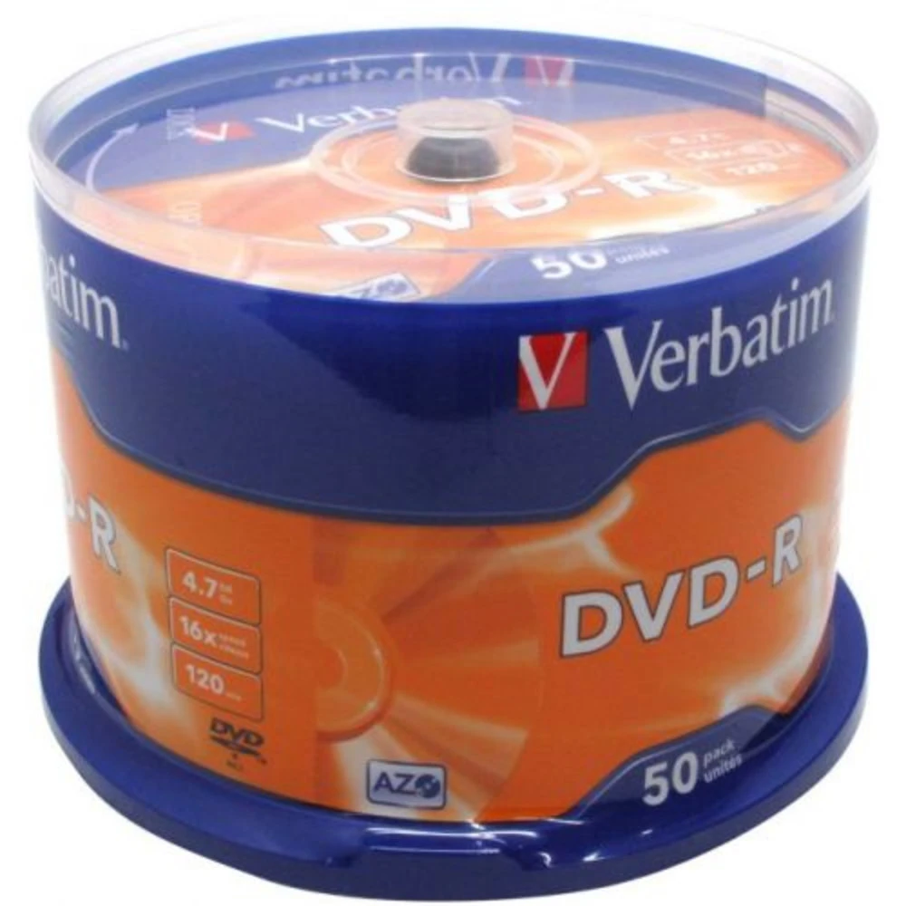 Verbatim Диск DVD-R 4.7Gb 16x Cake Box (50шт) 43548