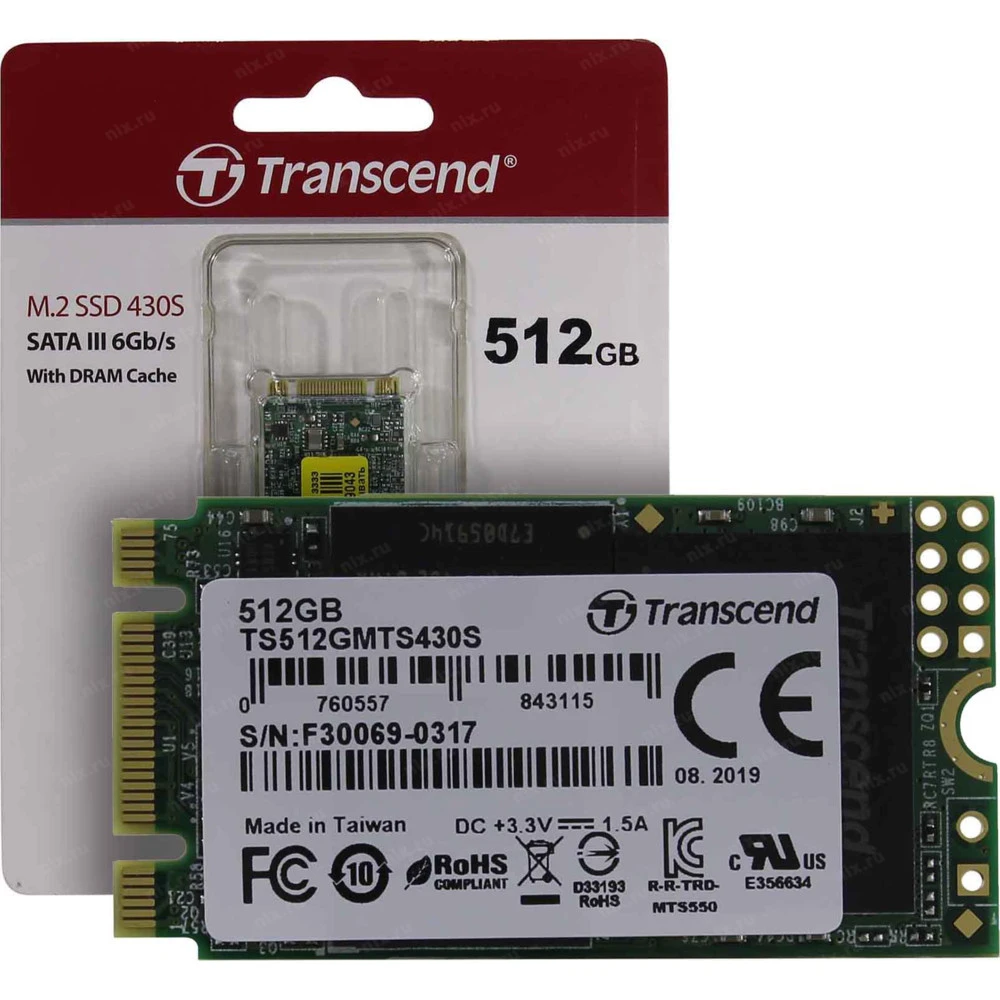 Жесткий диск Transcend TS512GMTS430S SSD (твердотельные), 512 ГБ, M.2, SATA