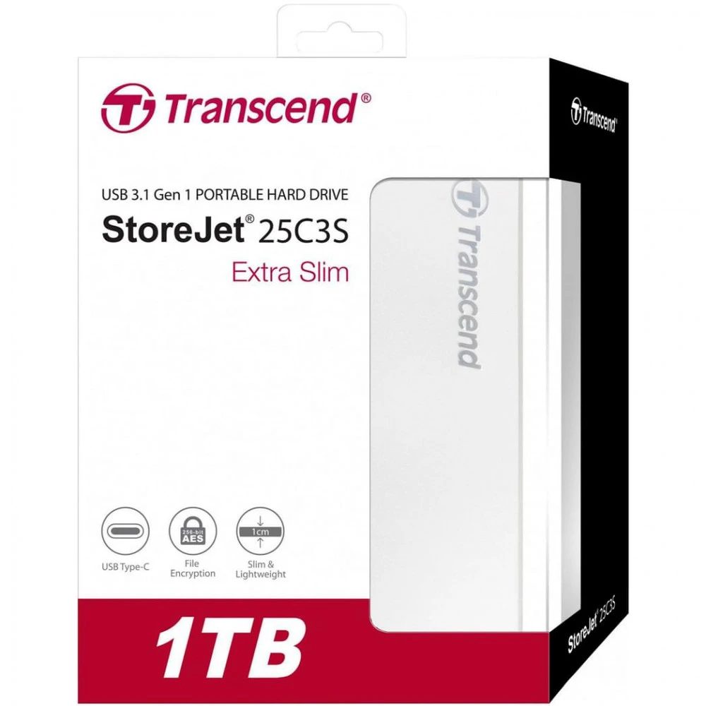 Внешние накопители Transcend StoreJet 25C3S silver TS1TSJ25C3S 1 ТБ
