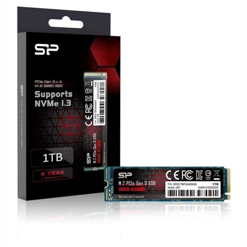 Жесткий диск Silicon Power A80 SP001TBP34A80M28 SSD (твердотельные), 1 ТБ, M.2, SATA