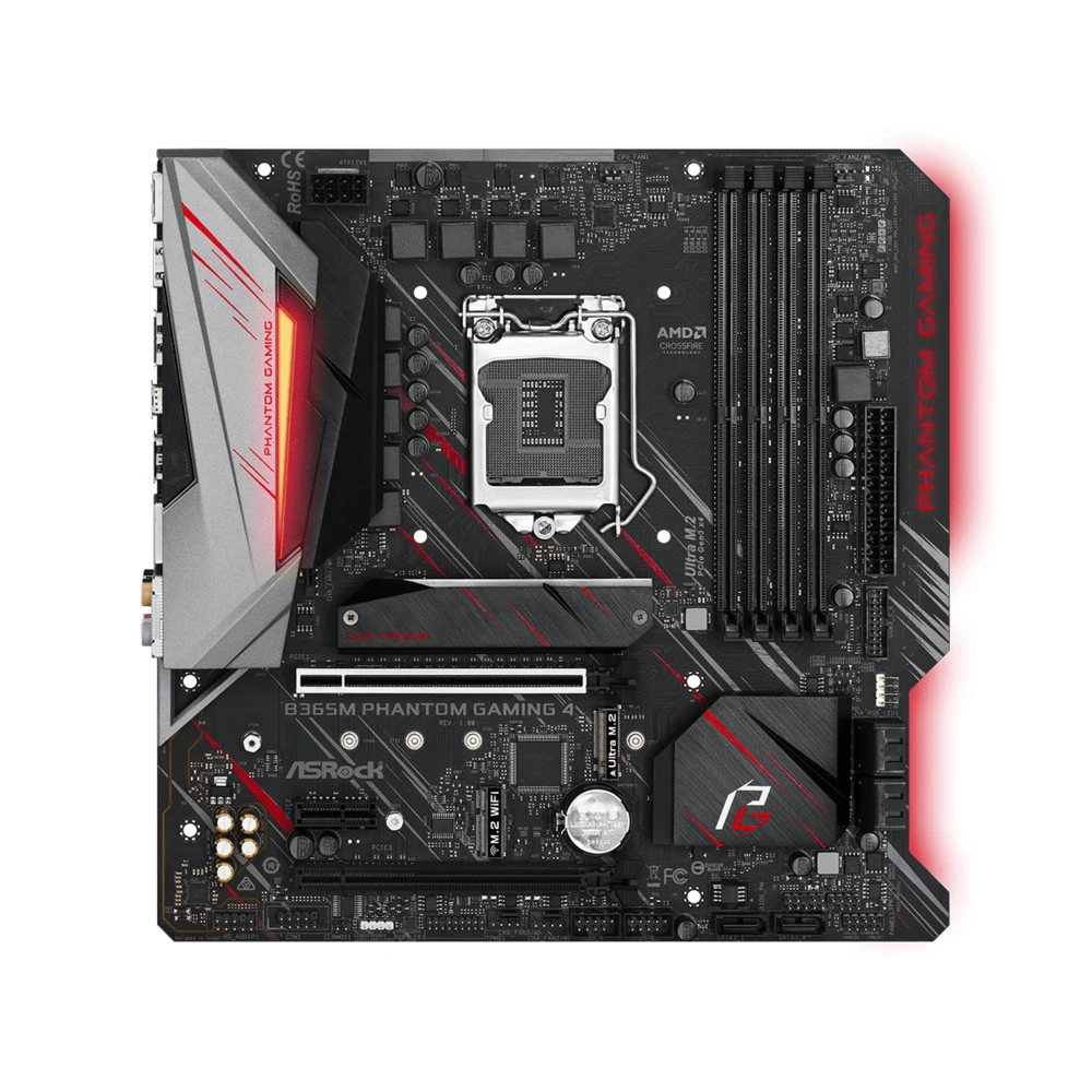 Материнская плата ASRock B365M Phantom Gaming 4 B365M PHANTOM GAMING 4 Micro-ATX, LGA 1151
