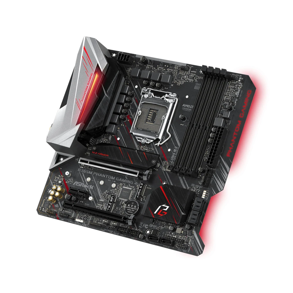Материнская плата ASRock B365M Phantom Gaming 4 B365M PHANTOM GAMING 4 Micro-ATX, LGA 1151