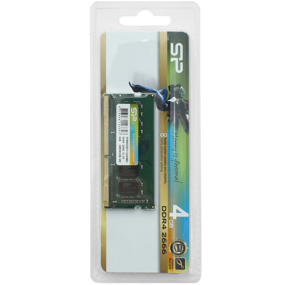 ОЗУ Silicon Power 4 ГБ SP004GBSFU266N02 SO-DIMM, DDR4, 4 Гб, 2666 МГц