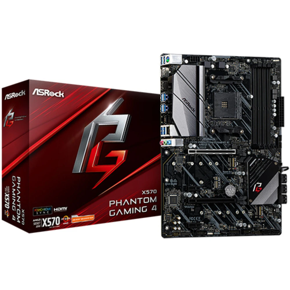 Материнская плата ASRock X570 Phantom Gaming 4 X570PHANTOMGAMING4 ATX, AMD AM4