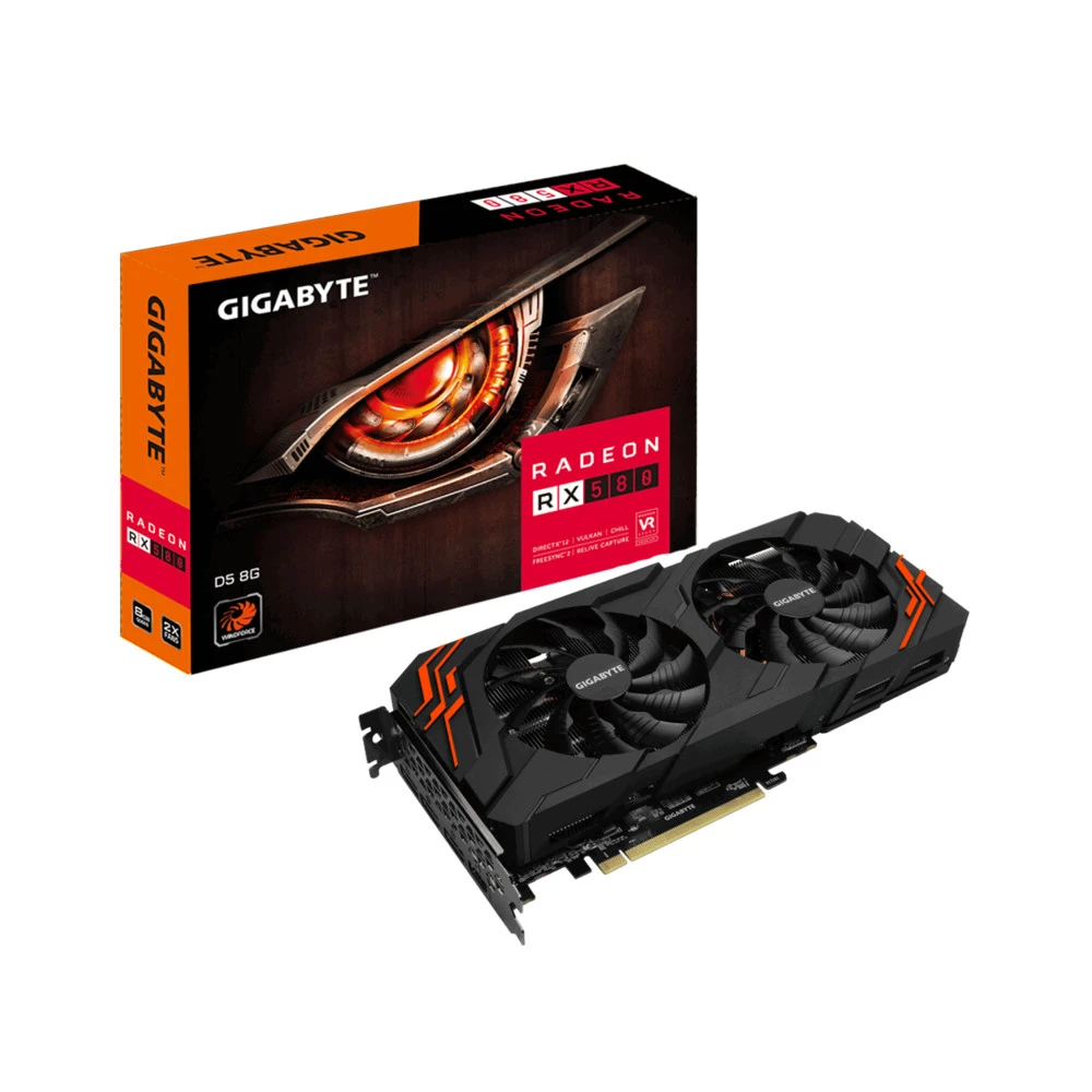 Видеокарта Gigabyte AMD Radeon RX 580 GV-RX580D5-8GD 8 ГБ