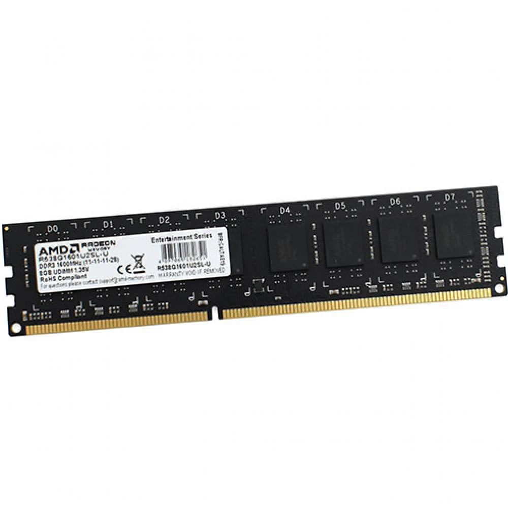 ОЗУ AMD Radeon R5 R538G1601U2SL-U DIMM, DDR3, 8 Гб, 1600 МГц