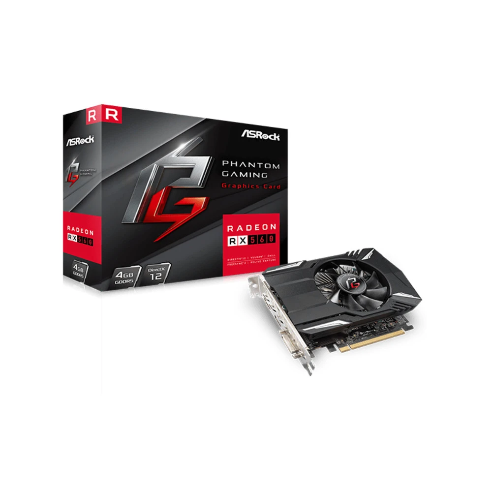 Видеокарта ASRock Phantom Gaming Radeon RX560 4G PHANTOM G R RX560 4G 4 ГБ