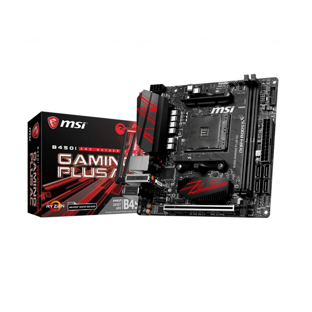 Материнская плата MSI B450I GAMING PLUS AC B450IGAMINGPLUSAC Mini-ITX, AMD AM4