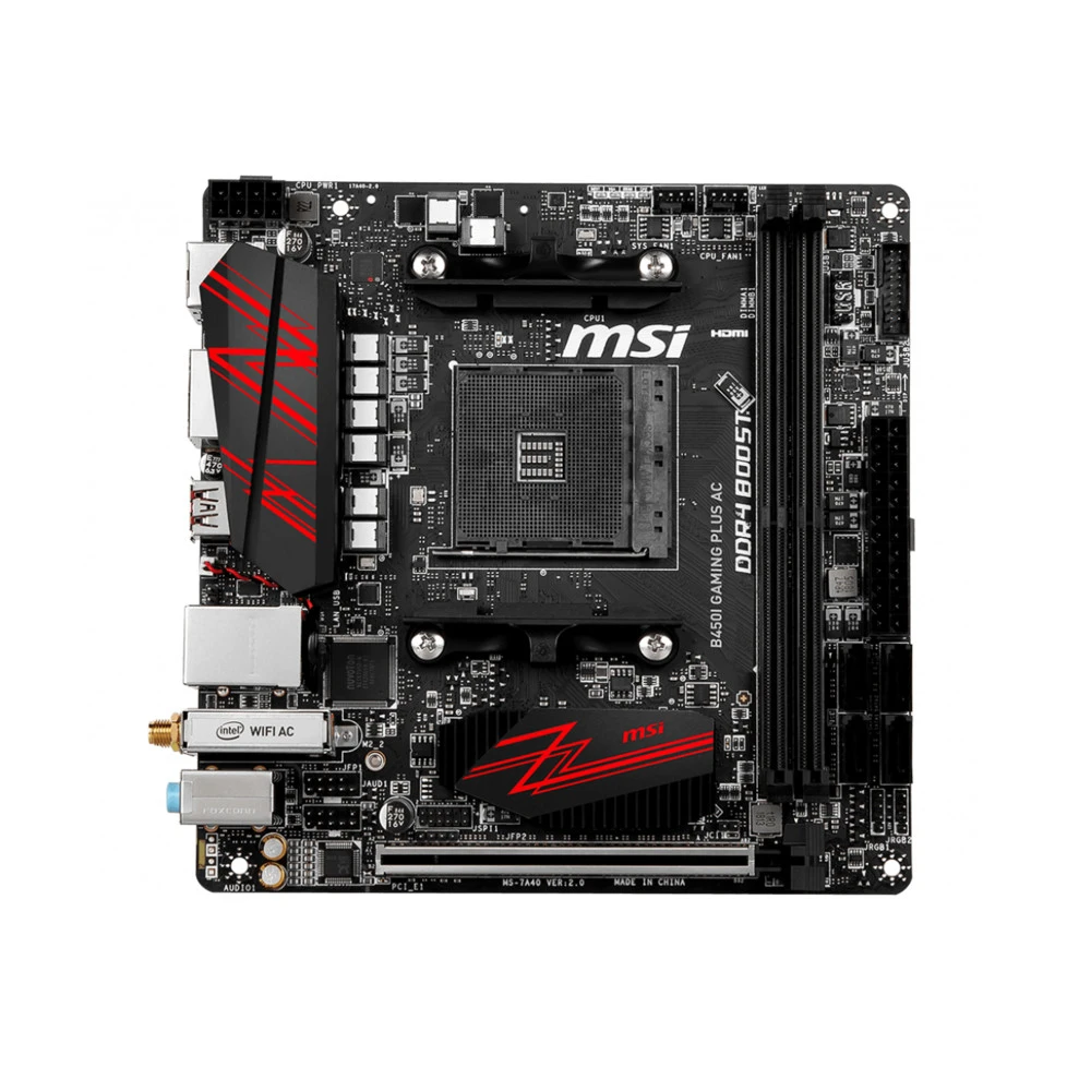 Материнская плата MSI B450I GAMING PLUS AC B450IGAMINGPLUSAC Mini-ITX, AMD AM4