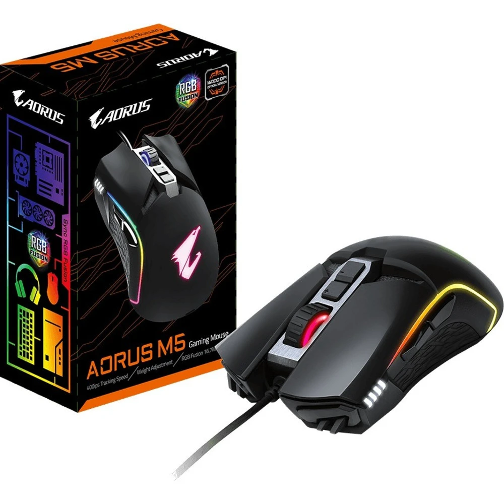 Мышь Gigabyte AORUS M5 GM-AORUS M5 Игровые, Проводная