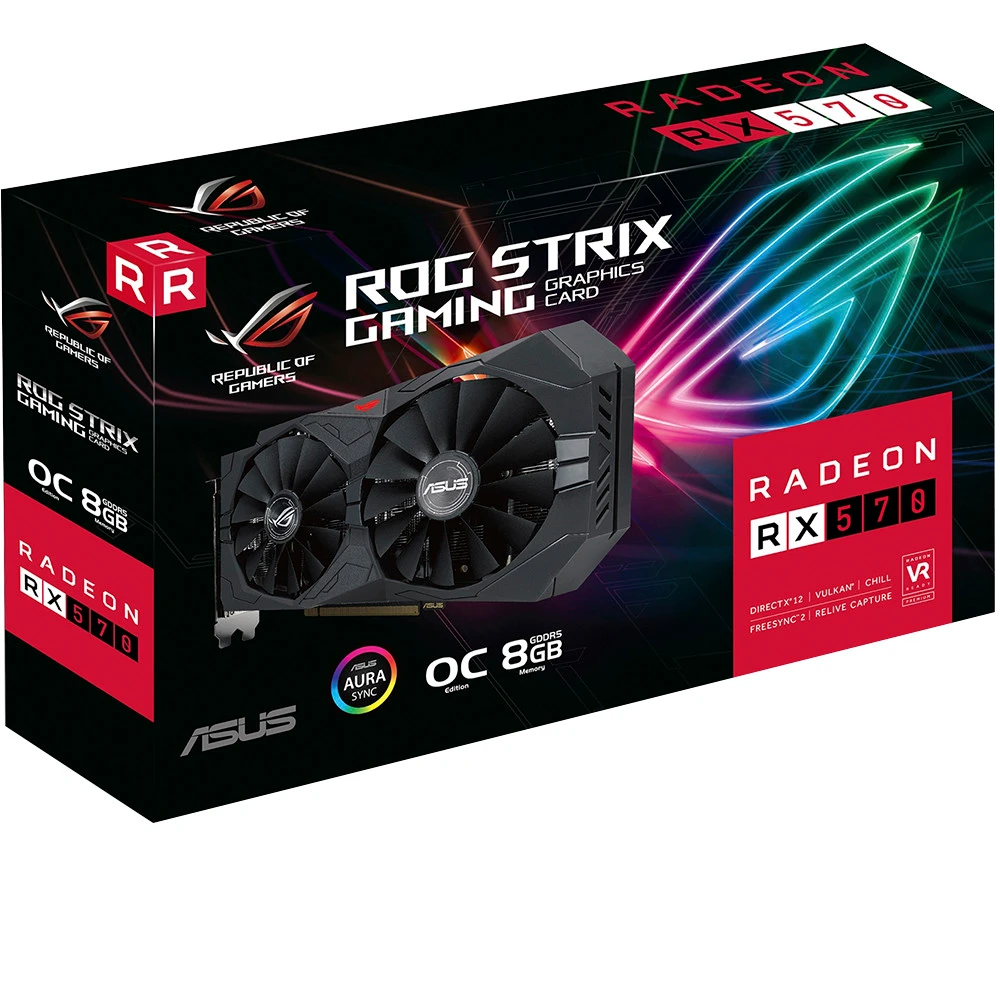 Видеокарта Asus ROG Strix Radeon RX570 OC Edition ROG-STRIX-RX570-O8G-GAMING 8 ГБ