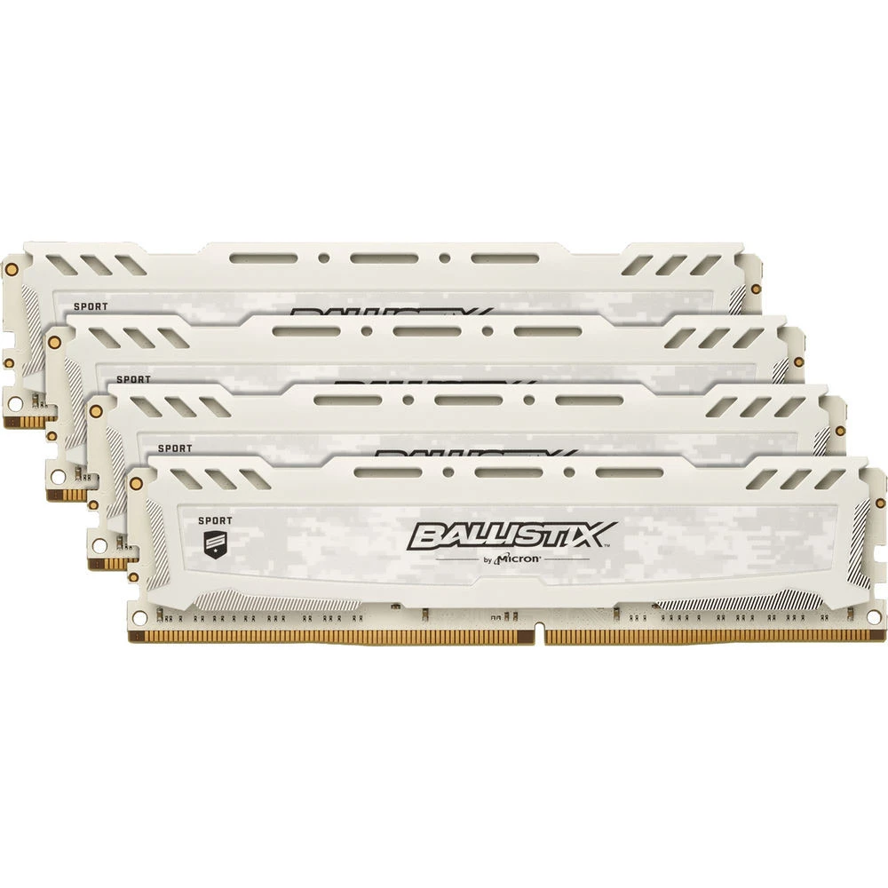ОЗУ Crucial Ballistix Sport LT White 4x16Gb BLS4K16G4D30AESC DIMM, DDR4, 64 Гб (4 х 16 Гб), 3000 МГц
