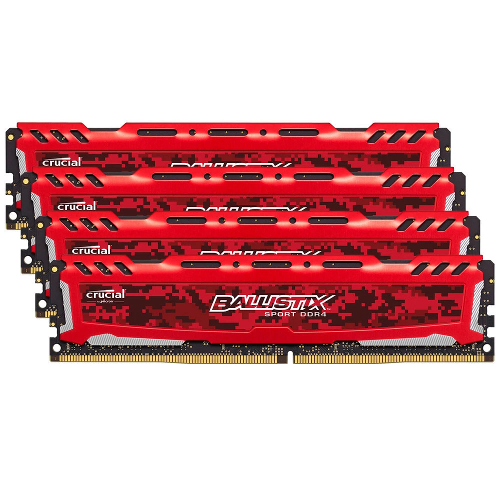 ОЗУ Crucial Ballistix Sport LT Red 4x8Gb BLS4K8G4D26BFSEK DIMM, DDR4, 32 Гб (4 х 8 Гб), 2666 МГц