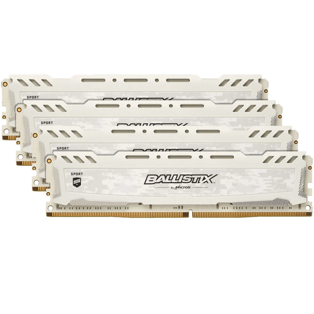 ОЗУ Crucial Ballistix Sport LT White 4x8Gb BLS4K8G4D240FSCK DIMM, DDR4, 32 Гб (4 х 8 Гб), 2400 МГц