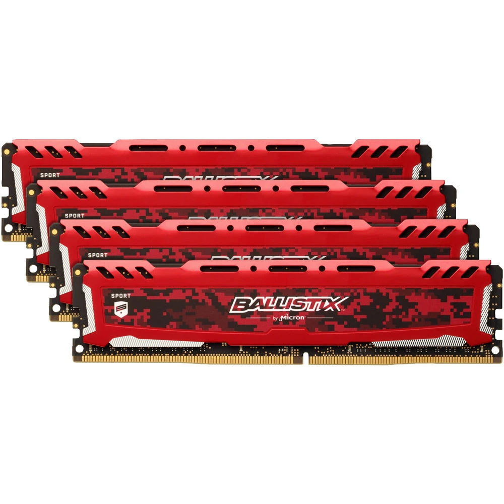 ОЗУ Crucial Ballistix Sport LT Red 4x8Gb BLS4K8G4D240FSEK DIMM, DDR4, 32 Гб (4 х 8 Гб), 2400 МГц