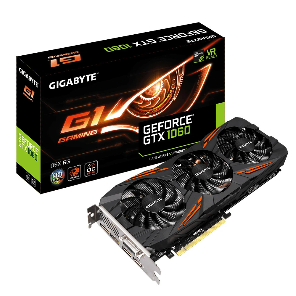 Видеокарта Gigabyte GeForce GTX 1060 G1 Gaming D5X GV-N1060G1 GAMING-6GD 3.0 6 ГБ