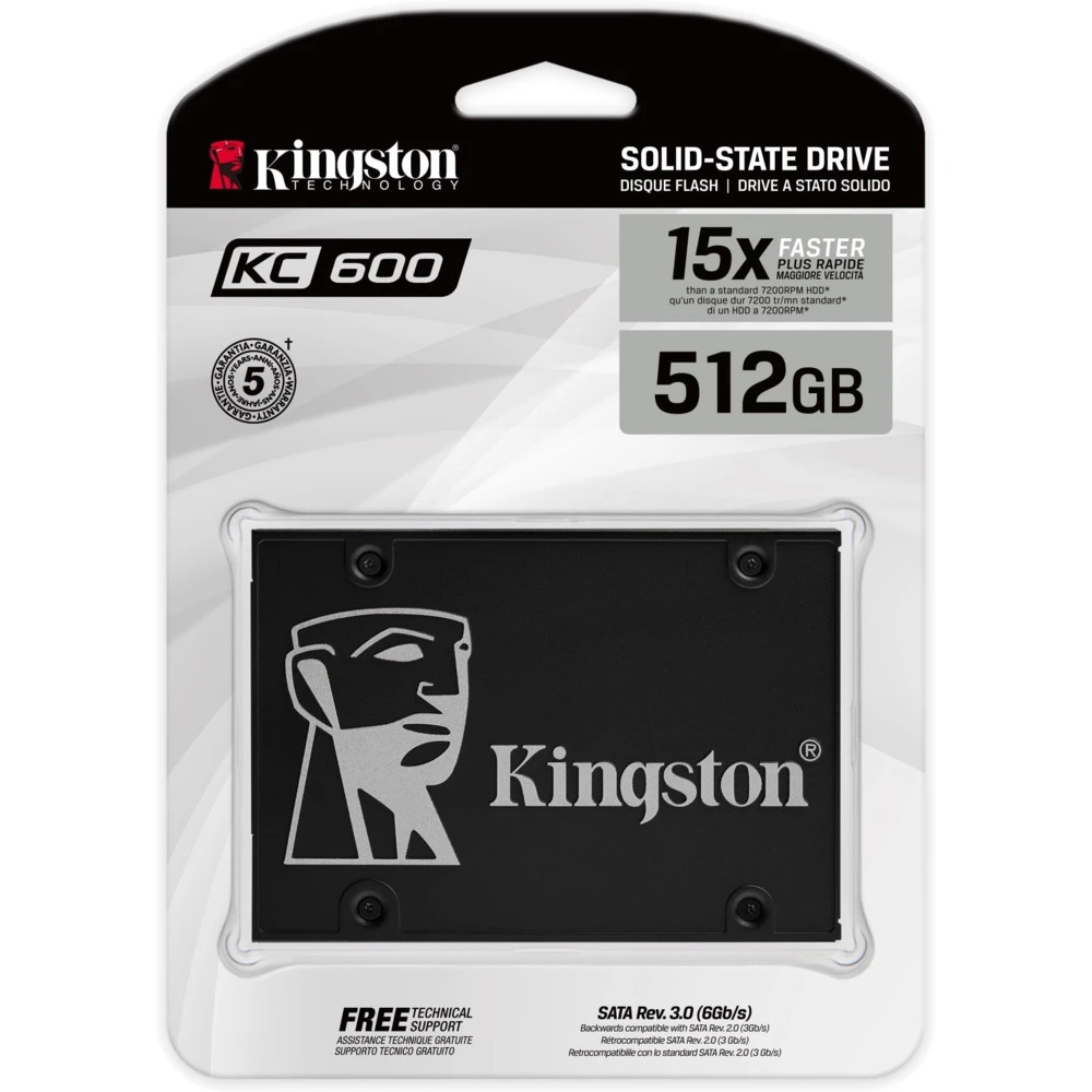 Жесткий диск Kingston KC600 Series SKC600/512G SSD (твердотельные), 512 ГБ, 2.5 дюйма, SATA