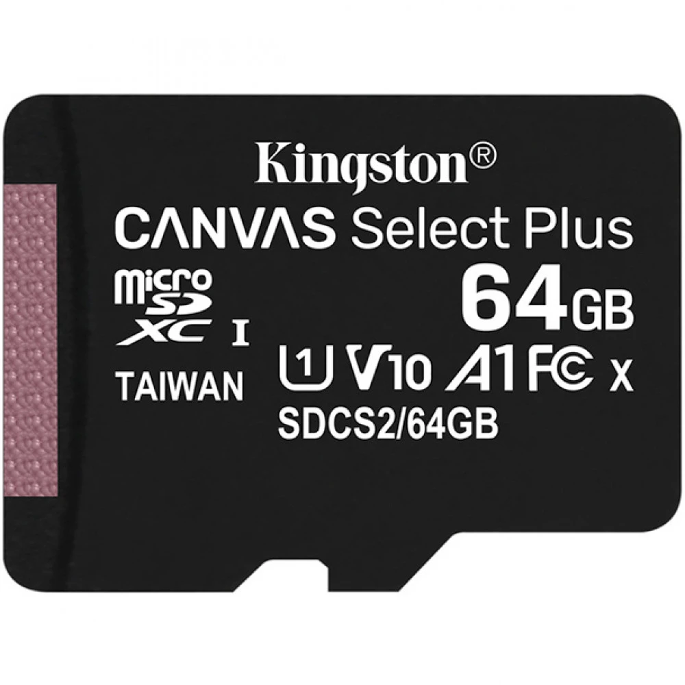 Флеш (Flash) карты Kingston microSDXC Canvas Select Plus без адаптера SDCS2/64GBSP 64 ГБ