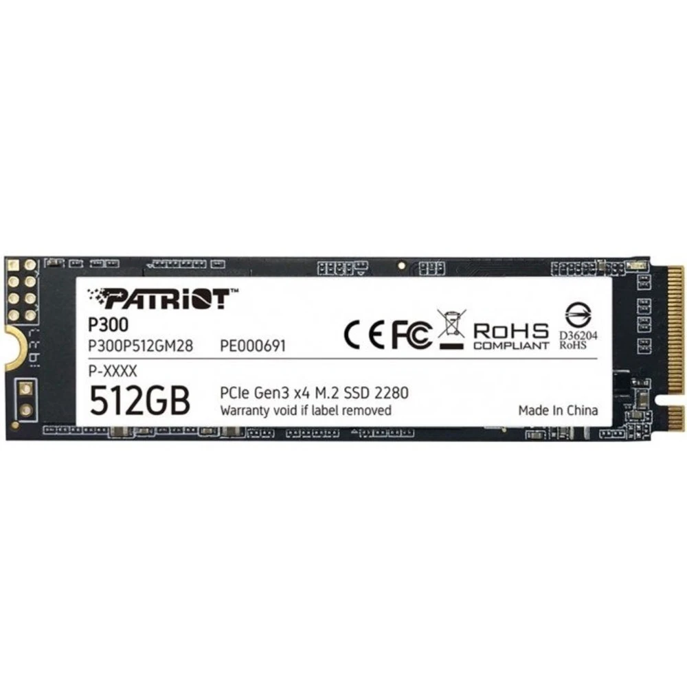Жесткий диск Patriot P300 P300P512GM28 SSD (твердотельные), 512 ГБ, M.2, PCIe