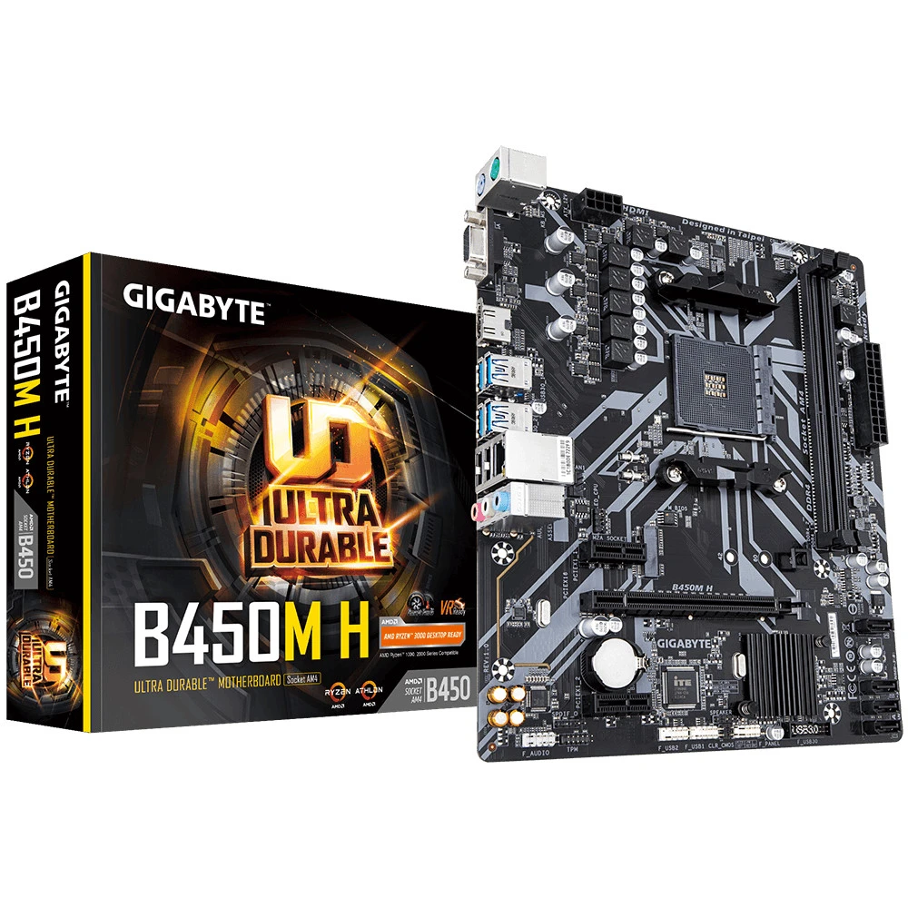Материнская плата Gigabyte B450M H Micro-ATX, AMD AM4