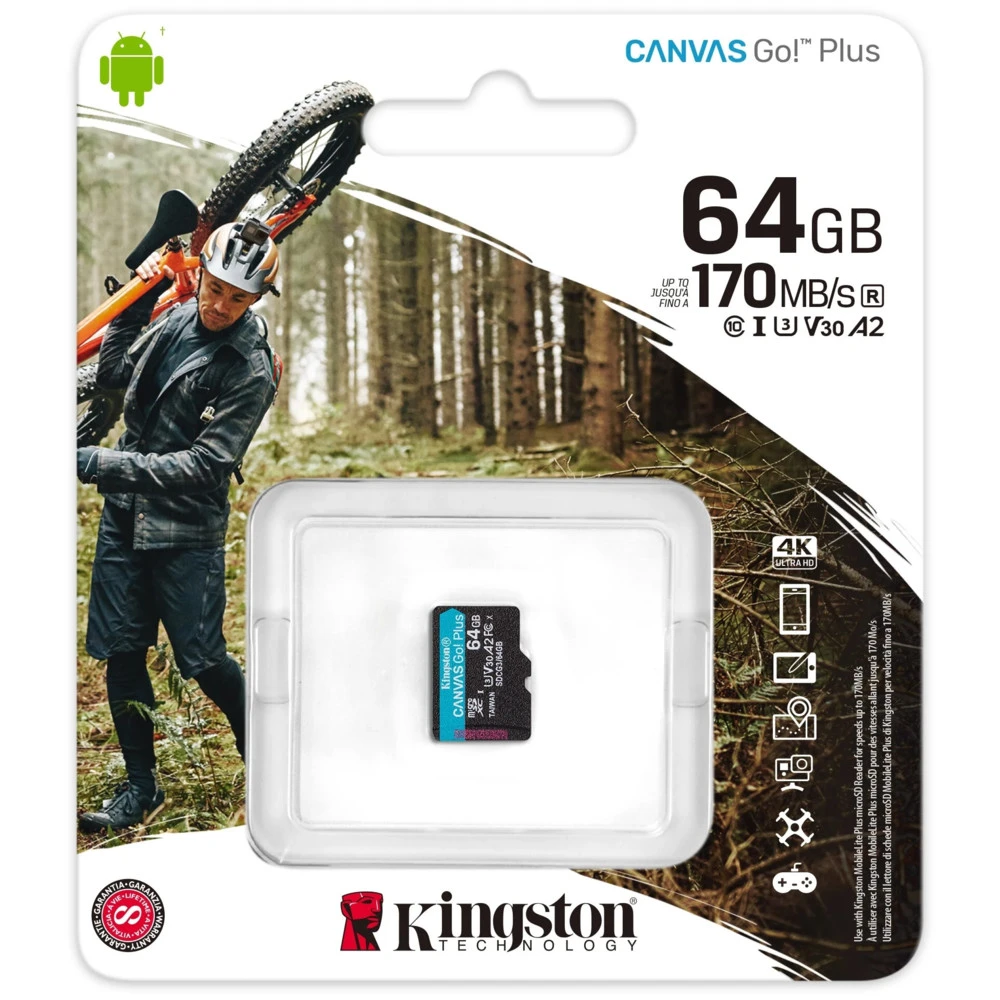 Флеш (Flash) карты Kingston 64GB microSDXC Canvas Go Plus SDCG3/64GBSP 64 ГБ