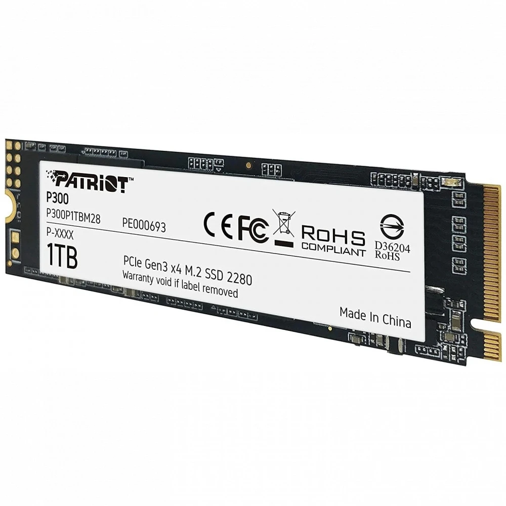 Жесткий диск Patriot P300 P300P1TBM28 SSD (твердотельные), 1 ТБ, M.2, PCIe