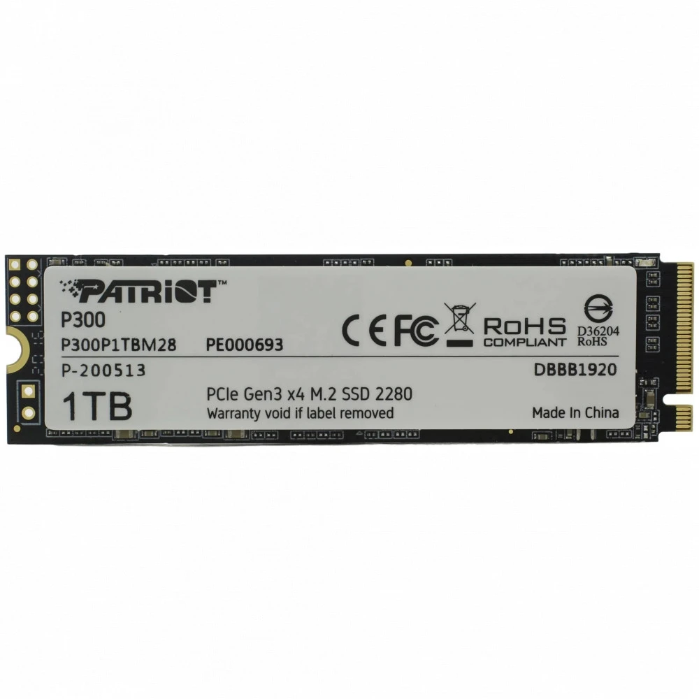 Жесткий диск Patriot P300 P300P1TBM28 SSD (твердотельные), 1 ТБ, M.2, PCIe
