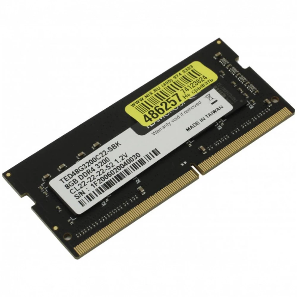 ОЗУ Team Group ELITE TED48G3200C22-S01 SO-DIMM, DDR4, 8 Гб, 3200 МГц