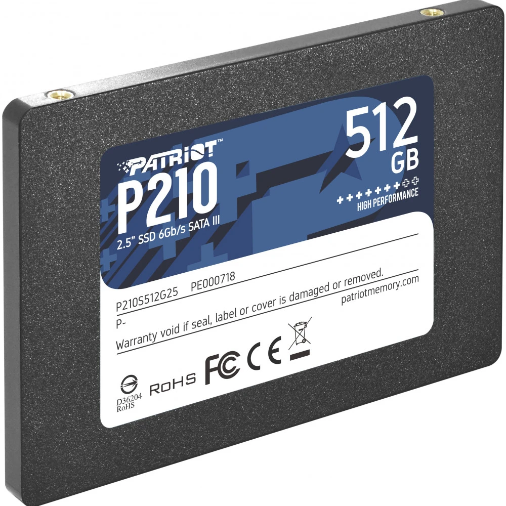 Жесткий диск Patriot P210 P210S512G25 SSD (твердотельные), 512 ГБ, 2.5 дюйма, SATA