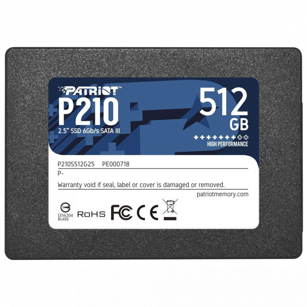 Жесткий диск Patriot P210 P210S512G25 SSD (твердотельные), 512 ГБ, 2.5 дюйма, SATA