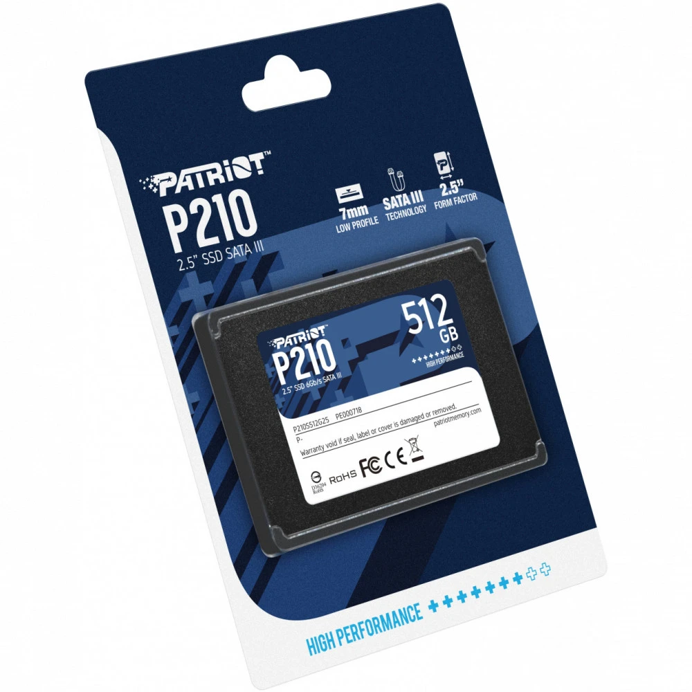 Жесткий диск Patriot P210 P210S512G25 SSD (твердотельные), 512 ГБ, 2.5 дюйма, SATA