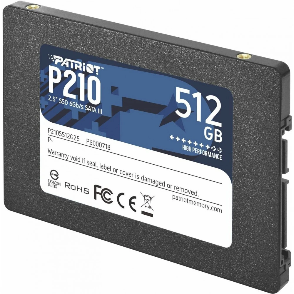 Жесткий диск Patriot P210 P210S512G25 SSD (твердотельные), 512 ГБ, 2.5 дюйма, SATA