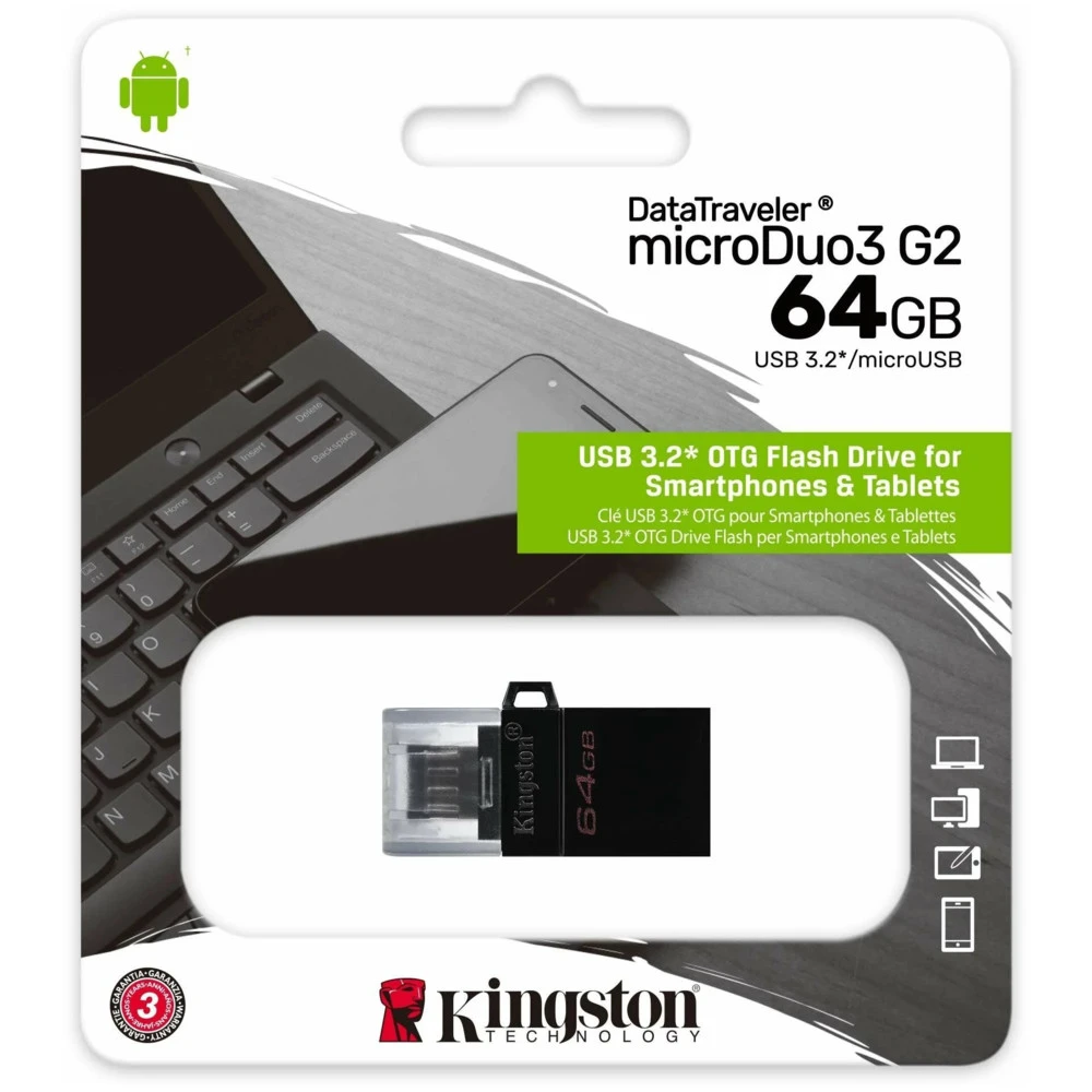 USB флешка (Flash) Kingston DataTraveler microDuo 3 G2 DTDUO3G2/64GB 64 ГБ