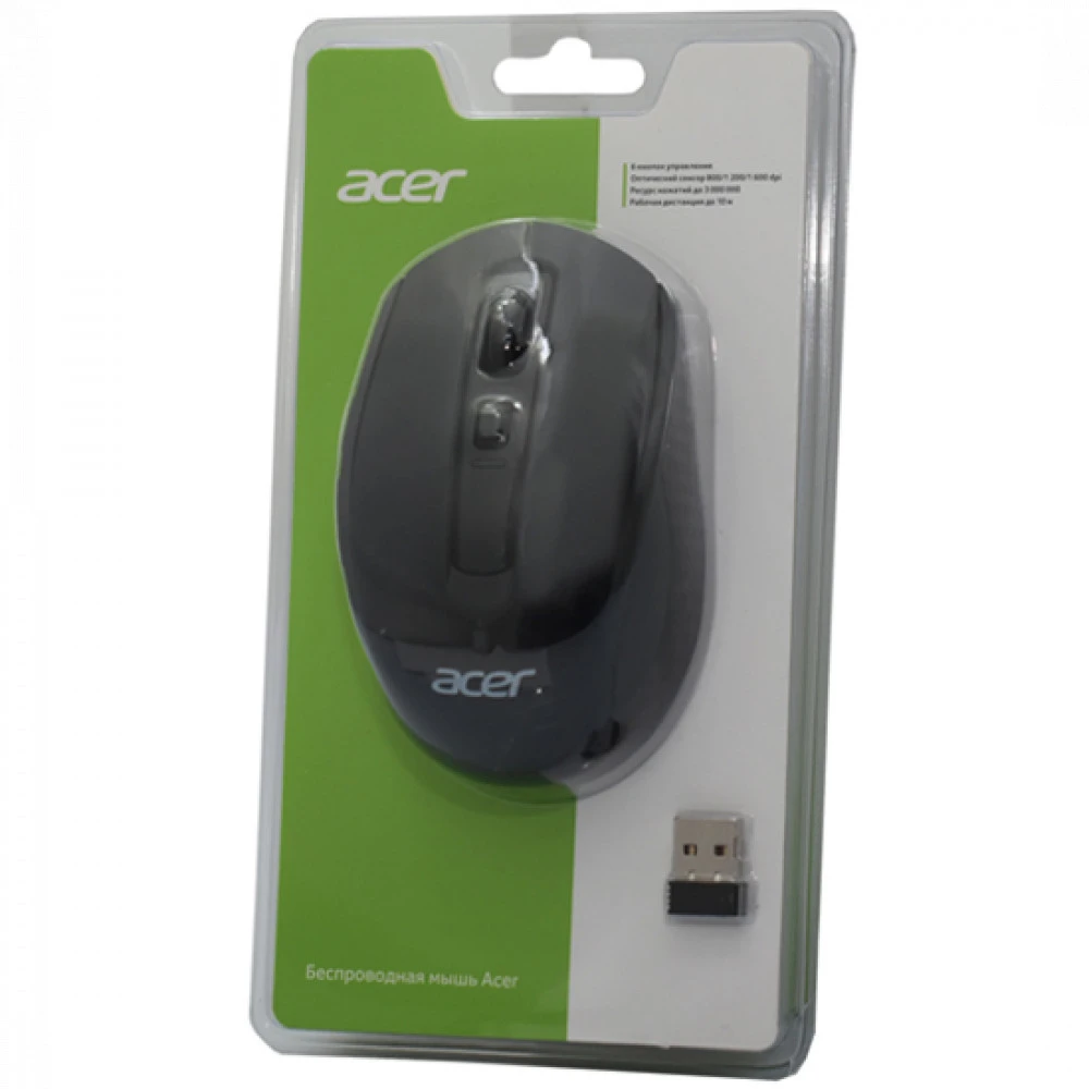 Мышь Acer OMR060 ZL.MCEEE.00C Бюджетные, Беспроводная