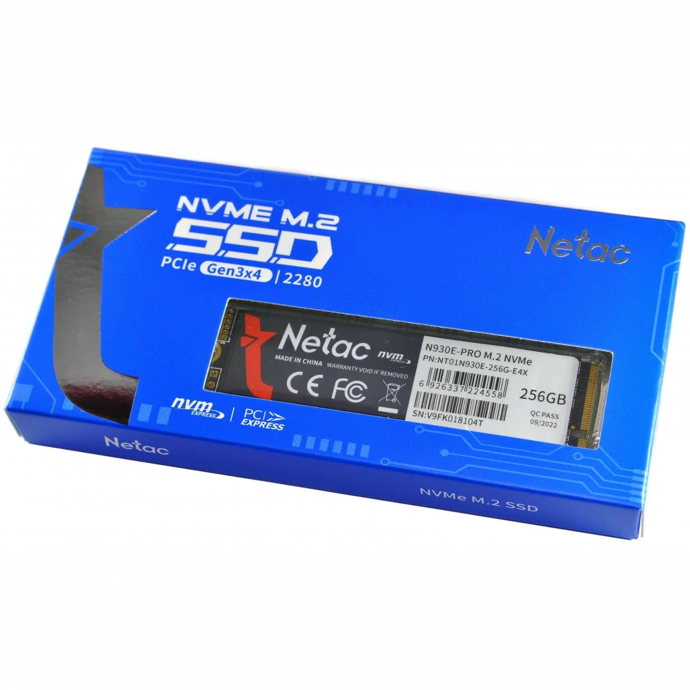 Жесткий диск Netac N930E Pro Series NT01N930E-256G-E4X SSD (твердотельные), 256 ГБ, M.2, PCIe