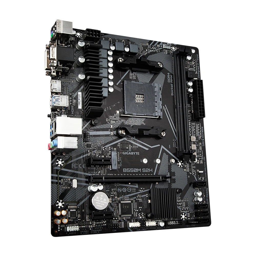 Материнская плата Gigabyte B550M S2H Micro-ATX, AMD AM4