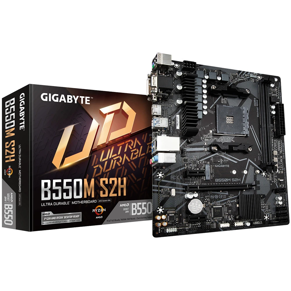 Материнская плата Gigabyte B550M S2H Micro-ATX, AMD AM4