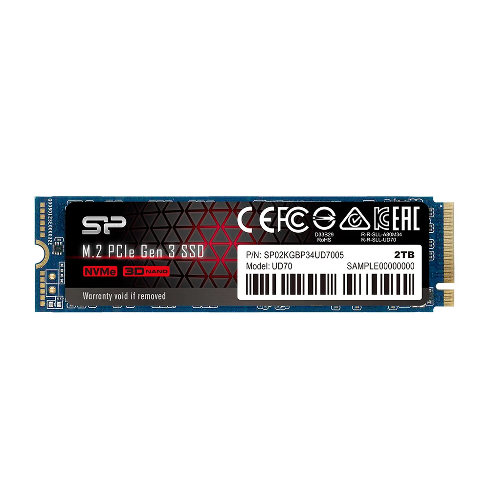 Жесткий диск Silicon Power PCIe Gen3x4 UD70 SP02KGBP34UD7005 SSD (твердотельные), 2 ТБ, M.2, PCIe