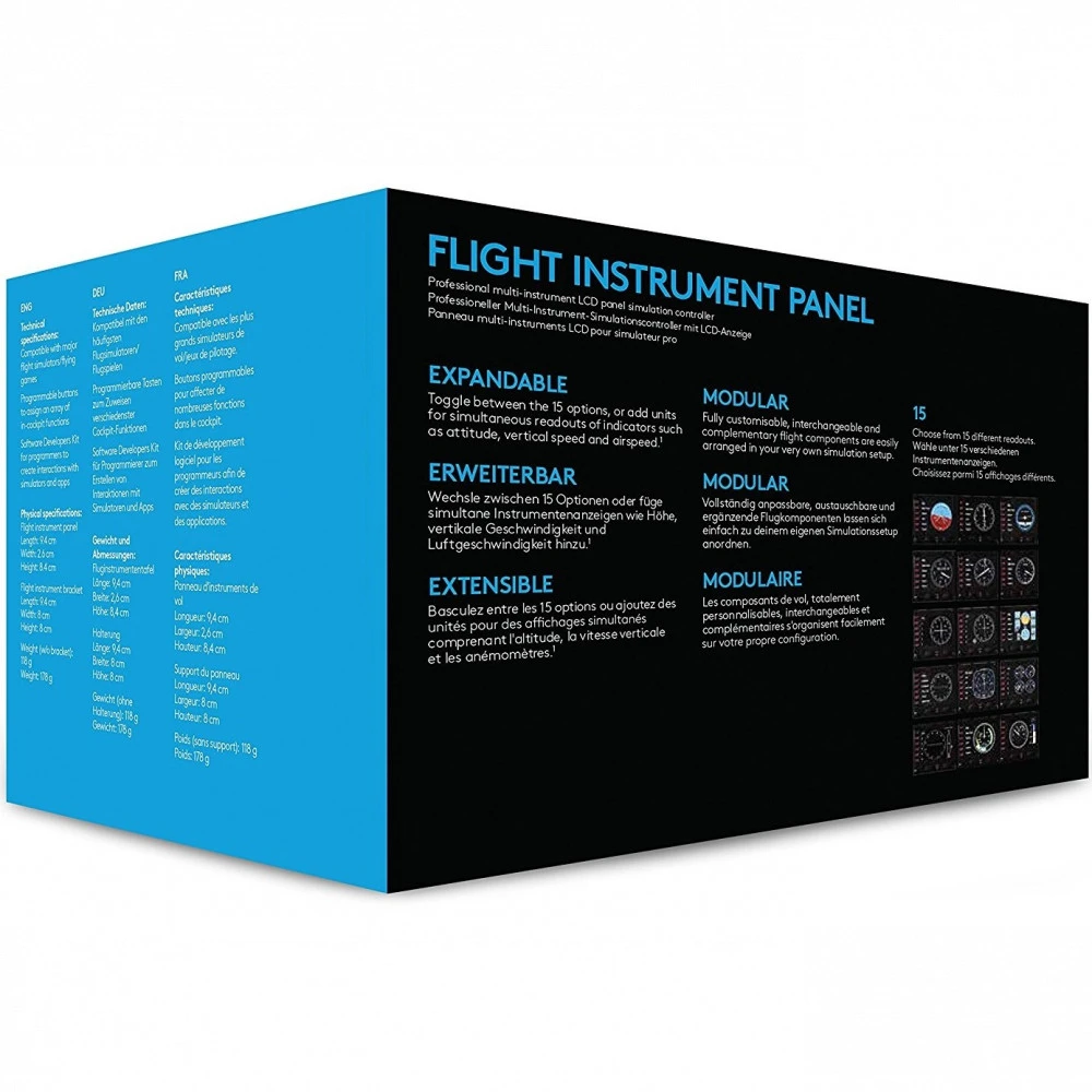 Манипулятор Logitech Flight Instrument Panel (приборная панель с ЖК-дисплеем для авиасимуляторов) 945-000008
