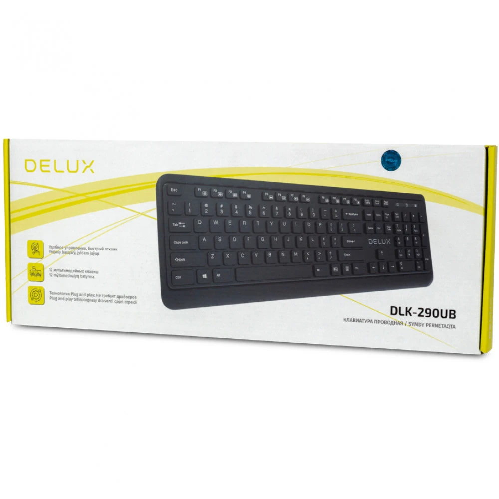 Клавиатура Deluxe DLK-290UB Проводная, USB