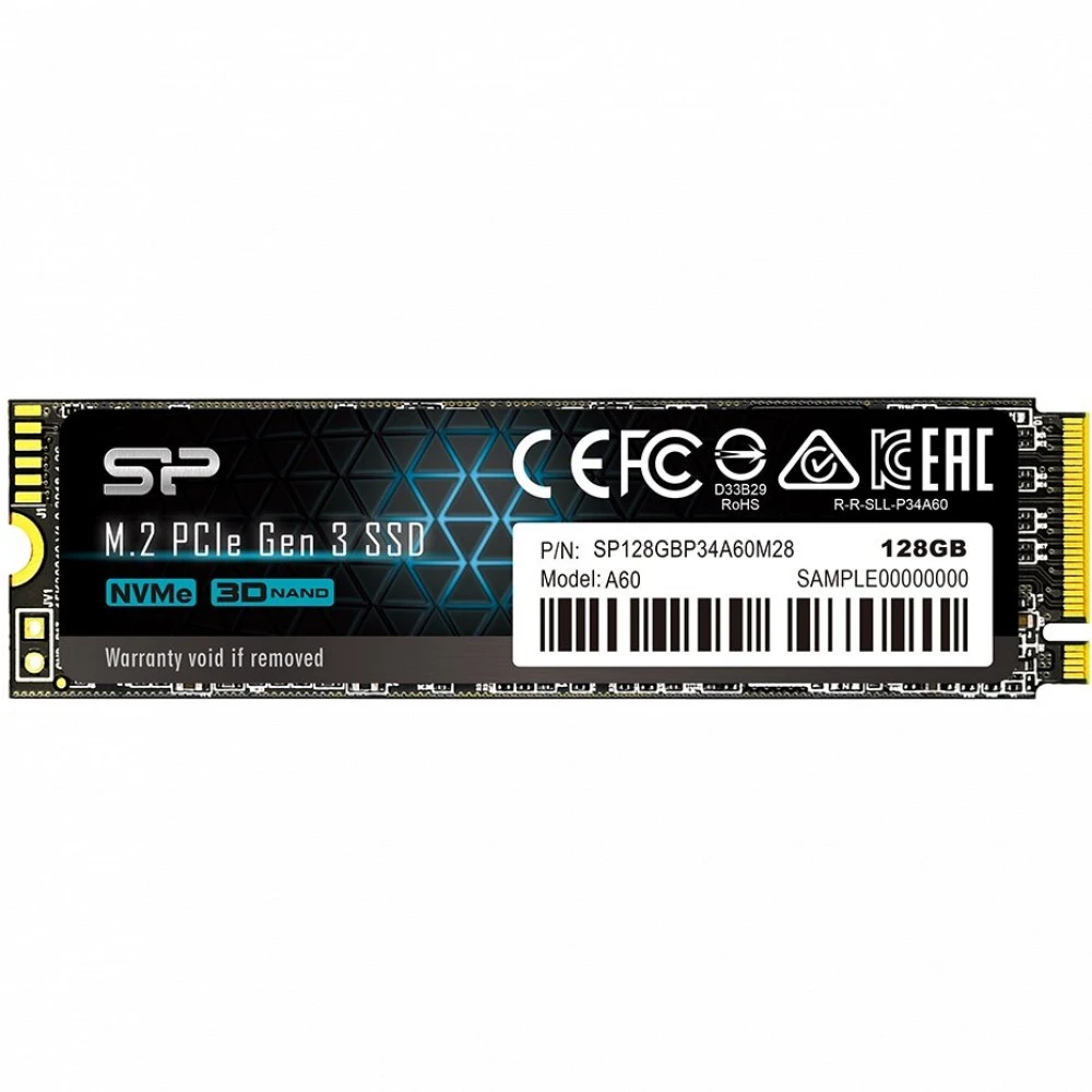 Жесткий диск Silicon Power A60 SP128GBP34A60M28 SSD (твердотельные), 128 ГБ, M.2, PCIe