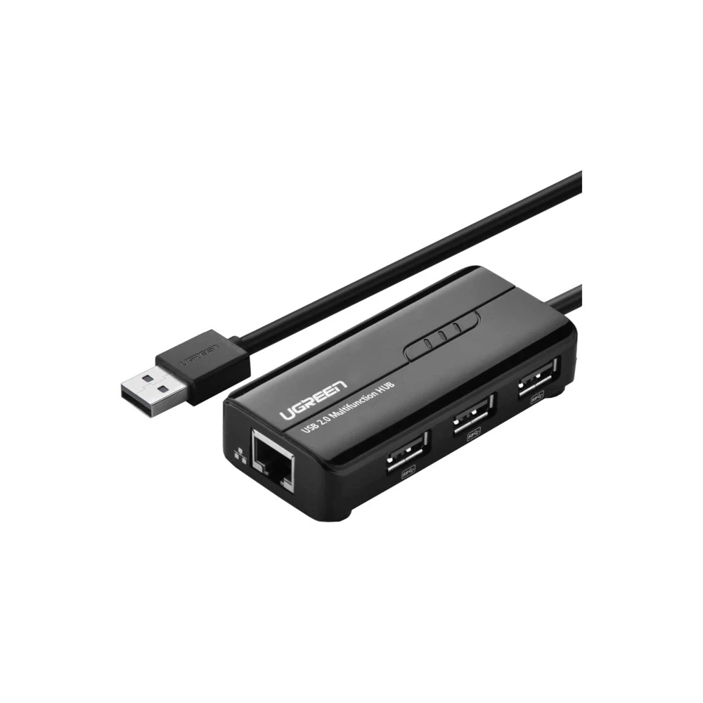 Кабель интерфейсный UGREEN Конвертер USB 2.0 на LAN RJ-45 0.2m 20264