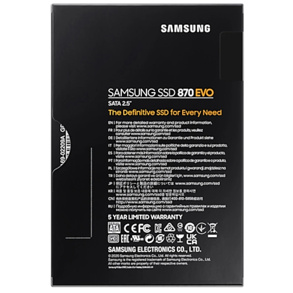 Жесткий диск Samsung 870 EVO MZ-77E500BW SSD (твердотельные), 500 ГБ, 2.5 дюйма, SATA