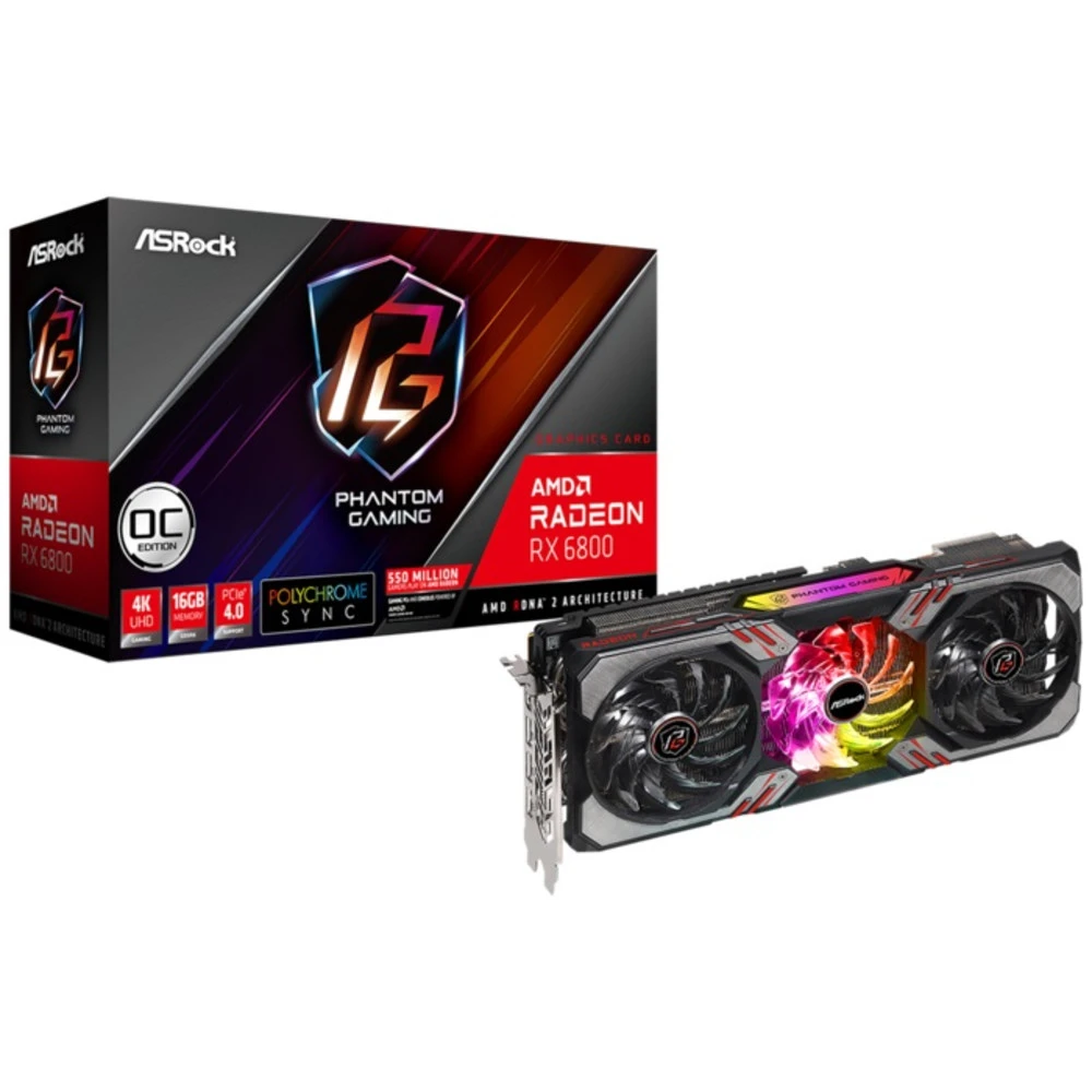Видеокарта ASRock RX6800 PGD 16GO 16 ГБ