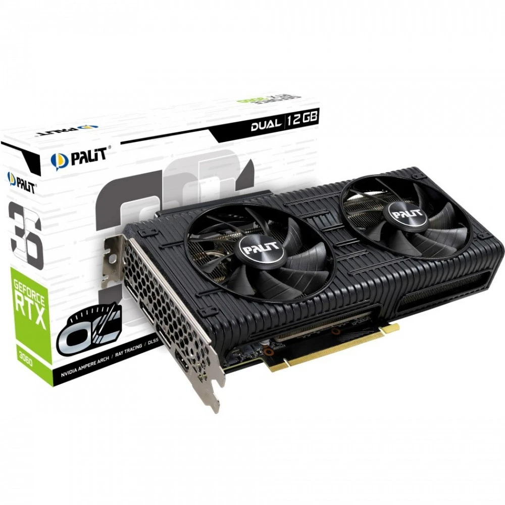 Видеокарта Palit GeForce RTX3060 DUAL OC NE63060T19K9-190AD 12 ГБ